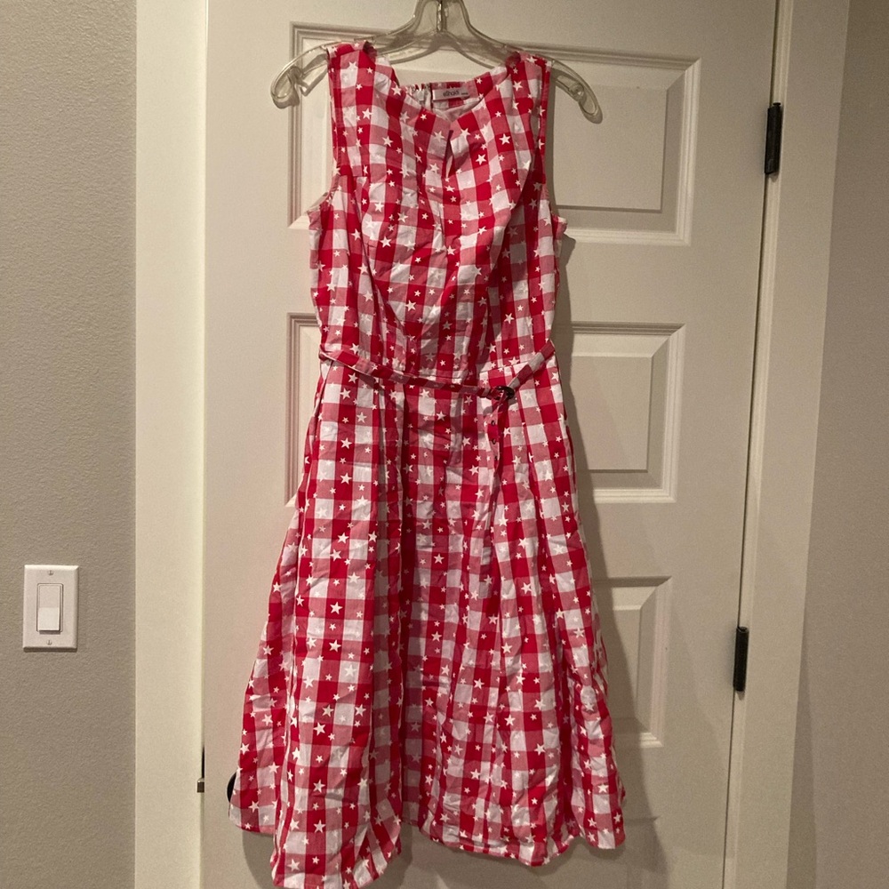 Red Gingham with stars Eshakti Sundress
